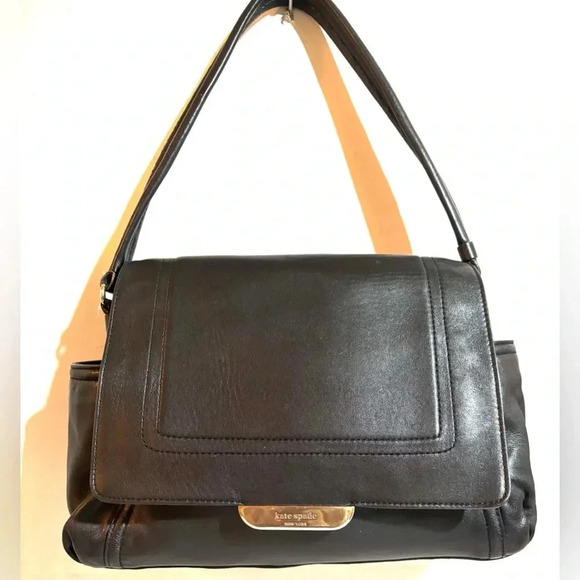 Kate spade black leather shoulder handbag - Picture 1 of 8